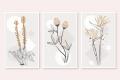 Bareeh- Set of 3, Abstract Artwork, decent flower design, Modern European painting, Wall Frames,  Home Decor, Office Decor, Wall Art Frames for living room/drawing room/ bedroom. 