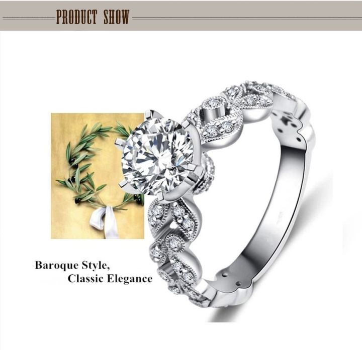 Elegant%20Baroque%20Style%20925%20Sterling%20Silver%20Ring%20with%20Round%20Cut%20Diamond%20and%20Heart%20&%20Arrow%20Design%20-%20Image%203