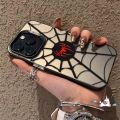 Fashion Plating Metal Cool Creative Spider Man Phone Case Compatible for IPhone 11 15 Por Max 14 11 12 13 15 Pro Max XR XS Max X Trendy Brand Cartoon Spider-Man Soft Silicone Cover. 