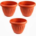 Pack Of 3 Extra Large Plastic Pots For Plants And Flowers Diameter 10.50 Inch - Outdoor And Indoor Plant Pots. 