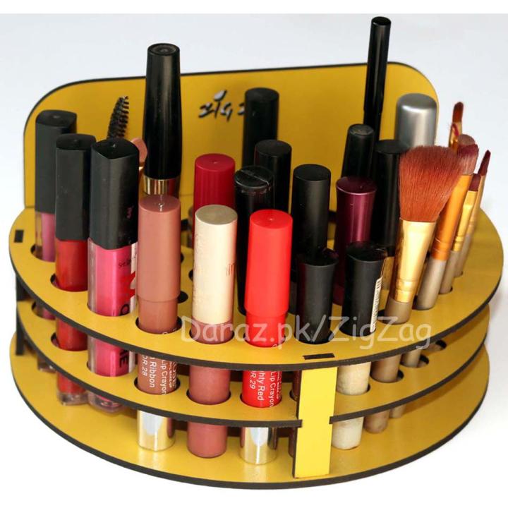 Cosmetic Makeup Organizer Wooden Lipstick Holder Brush Holder For Fashion Lovers