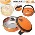 【FUN LIVE】 Thermal Lunch Box Portable Student Bring Your Own Food Container Stainless Steel Vacuum Bowl Insulated Lunch Box For Kids. 
