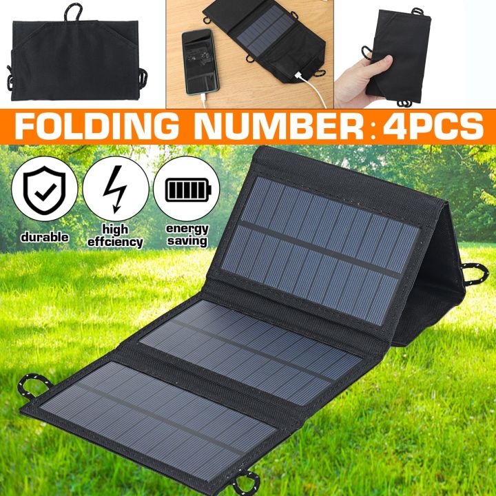 Useful 150W Outdoor Sunpower Foldable Solar Panels Cells 5V Portable Solar Mobile Battery with USB Port for Outdoor Phone Charging Traveling Climbing Hiking Camping