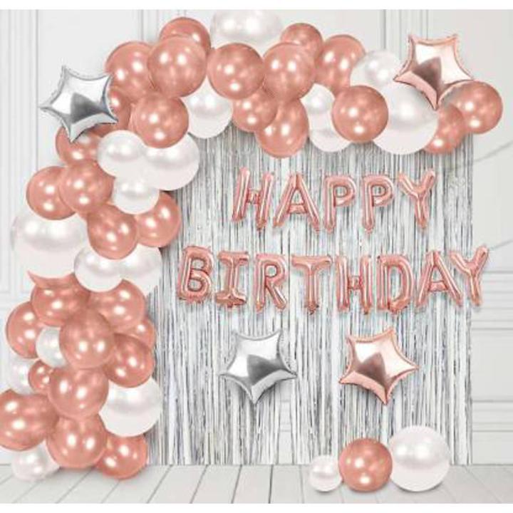 Rose Gold Birthday Theme Pack -48 Pcs