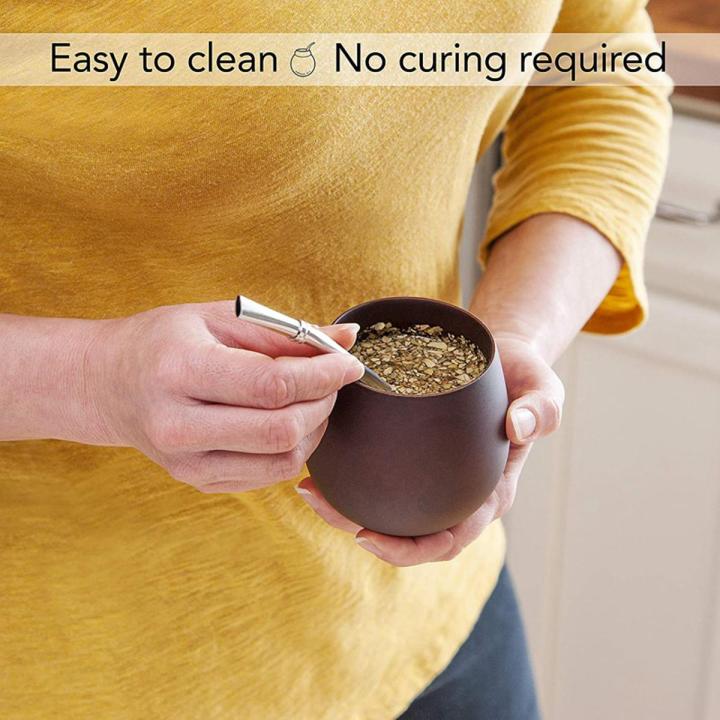 Wooden Yerba Gourd Mate Tea Set Handmade Natural Wood Coffee Water Mate Cup with Spoon Straw Bombilla Brush 200ML