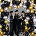 55 Pcs 9 inch Black Latex Balloons Without shinny for birthday Party Decoration Balloons wedding school and college function. 