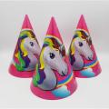 UNICORN THEME BIRTHDAY PARTY CAPS ( PACK OF 10 CAPS ). 
