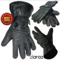 Real Leather Gloves Winter Fleece Lined Soft Comfy Cycle Driving Thermal Gloves, SheepskinWinter Leather Gloves Black Leather Biker Gloves for Men Motorbike winter gloves. 