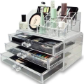 Acrylic 3 Drawers 12 Trapezoid Lipstick Makeup Display Stand Cosmetic Organizer Holder Case jewelry Box Storage. 