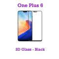 Oneplus 6 Full Black 9D Tempered Glass Screen Protector Full Glue Edge To Edge. 