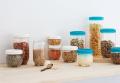 Pack of 4 Food Condiment Spice Storage Jars 250ml With Interlock Feature 3x3 Inches. 