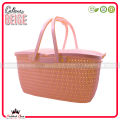 Premium Basket with Handle & Lid For Outdoor Carry - Top Quality Plastic Basket For Picnic & Travel - Carry Basket for Daily Use - Baby Clothes Basket Large Basket. 