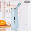 Water Bottles, Glass/Plastic 400 ML Water bottles, Sports water bottles Double walled Keeps Easy to carry for Walking Hiking, school water bottle, Multicolor (1 Piece) coffee mug. 