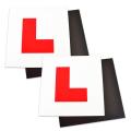 L Plates, 2 Packs Fully Magnetic Red L Plates Learner Drivers, Stick On Adhesive L License Plate for Car Motorbike with 1 pc free 5x5 inch parking sticker. 