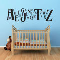 English Alphabet letters academic self adhesive wall stickers for kids, boys, girls, baby, class, school, bedroom, cupboard, home decoration decor lovers - size- 3 x 1 feet - Black - lucky garnet. 