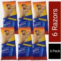 Pack Of 6 Pcs Single Blade Disposable Hygiene Razor With Comb. 