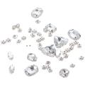 130 PCS Glass Rhinestones Sew on Rhinestones DIY Craft Jewelry Making Mixed Shapes Crystal Clear Rhinestones for Crafts Flatback Silver Claw Rhinestone Applique Shoes. 