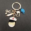 Doctor Nurse Keychain Men Women Stethoscope Syringe Medical Symbol Pendant With Key Ring For Medical Student Souvenir Gift. 