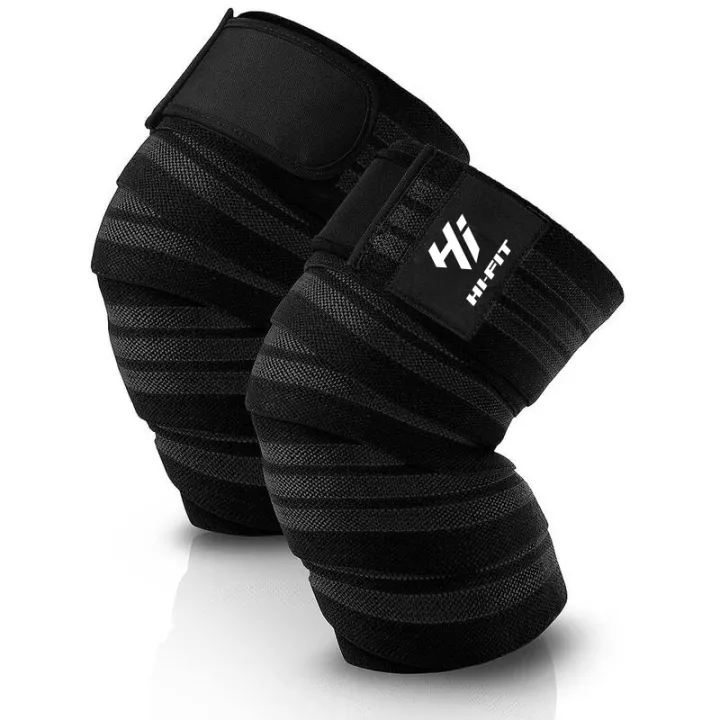 Exercise Wraps Hi-Fit Weightlifting Heavy Duty Knee Wraps Fitness Yoga Gym Exercise ...