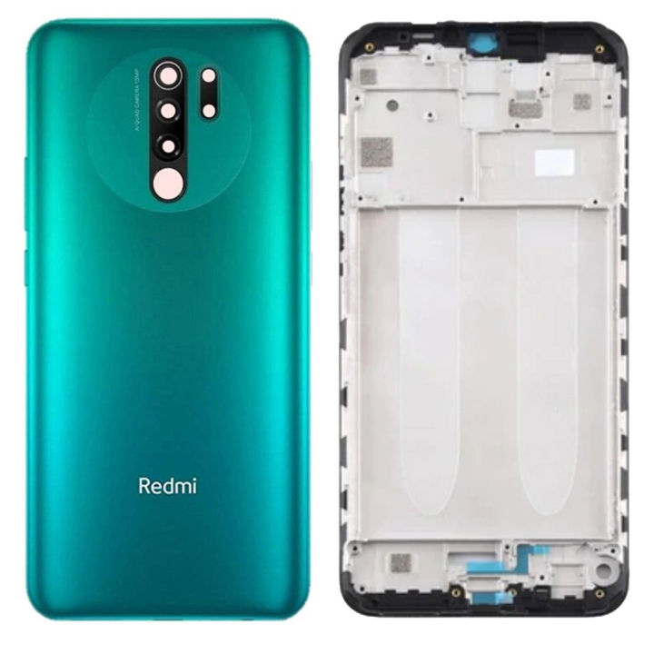 Xiaomi Redmi 9 Middle Frame Housing With Side Button and Camera Lens Complete Body Casing Replacement For Redmi 9 - Green