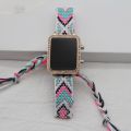 New Bohemian Style Woven Hand Strap Rectangle led Women's Watch Mori Girl Student's Watch Ethnic Style LED Watch. 