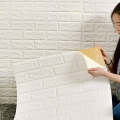 FRAKIN 3D Brick Wallpaper - Self Adhesive PE Foam Brick Design,3D Wall Stickers/DIY Wallpaper for Home Hotel Living Room Bedroom & Cafe (70 x 77cm, Appx. 5.8Sq Feet). 