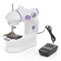 Mini Portable Sewing Machine Household Foot Pedal Straight Line Hand Table Two Thread Kit Electric- White. 