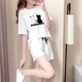 Pajamas ladies summer short-sleeved suit thin cotton loose casual home wear. 
