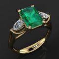 14k Gold Jewelry Green Emerald Ring for Women Bague Diamant Bizuteria Anillos De Pure Emerald Gemstone 14k Gold Ring for Females. 