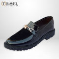 Travel Collection - Chunky Loafers Shoes - Best Quality Formal shoes for men - Black Color. 