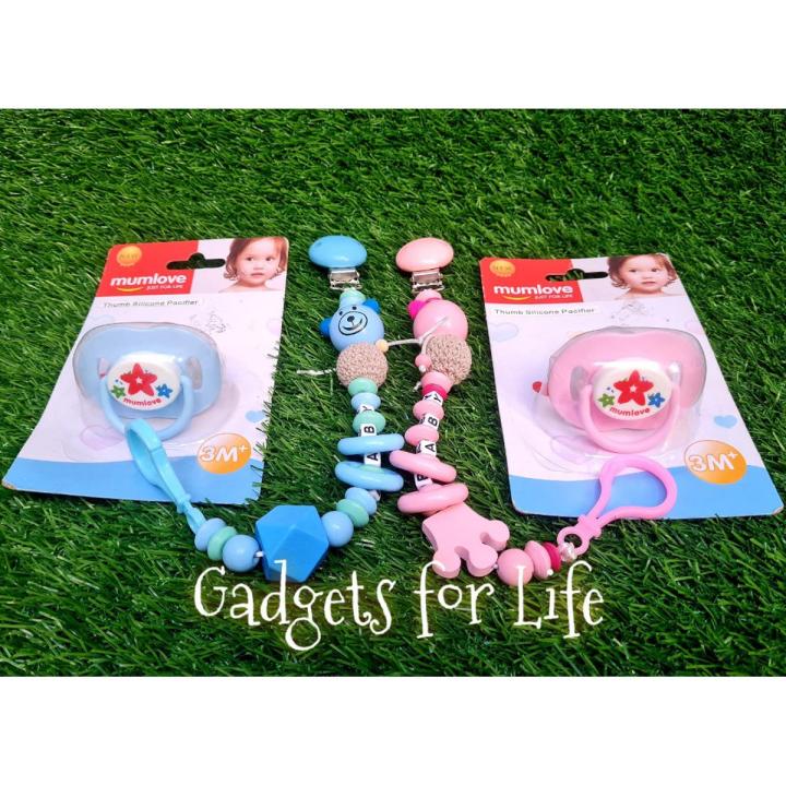 Baby%20Pacifier%20Chain/Baby%20Toddler%20Pacifier%20Wooden%20Beads%20Holder/Chain%20For%20Babies%20With%20&%20without%20Pacifier%20-%20Image%202