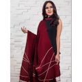 Nuqsh Fancy Deep Red Winter Shawl For Women. 