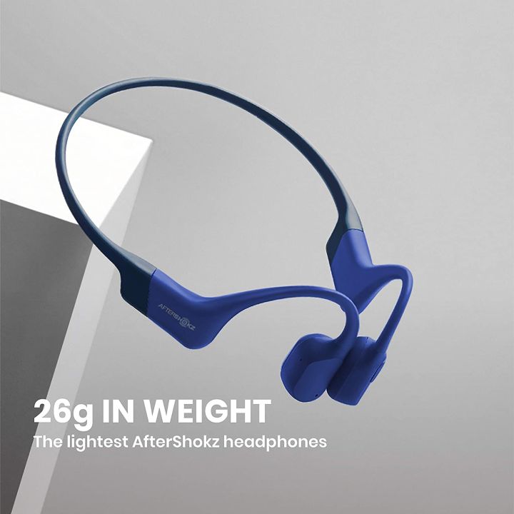 AfterShokz Aeropex Sport Running Headphones, Wireless Bone Conduction Bluetooth Earphones with Mic, IP67 Waterproof for Cycling, Work out (Silver Grey)