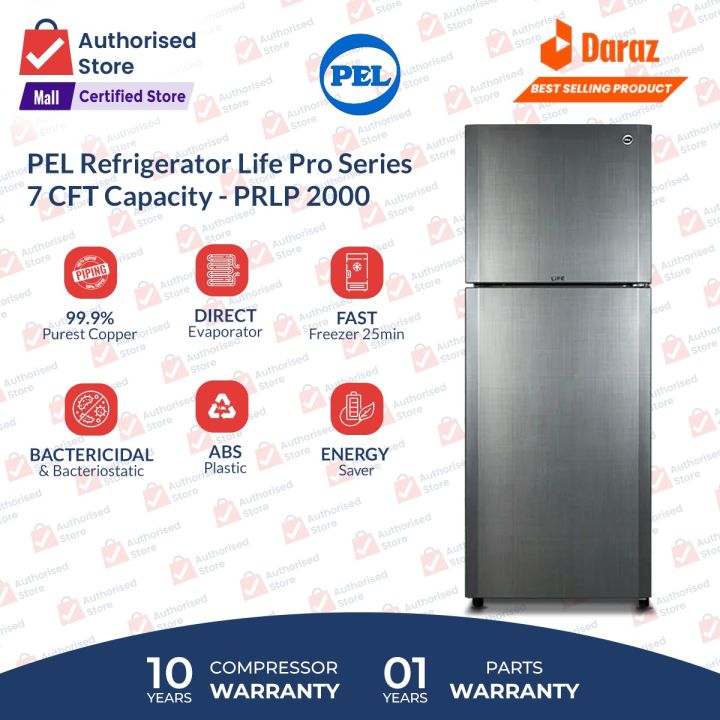 PEL Refrigerator Life Pro Series - 7 Cubic Feet Capacity -PRLP 2000 Metallic Golden/Grey - (100% Copper  Condenser)10 Years Brand warranty