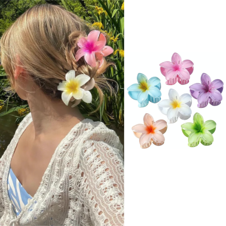 New 2025 Flower Hair Clip Candy Color Hair Claw for Women Accessories