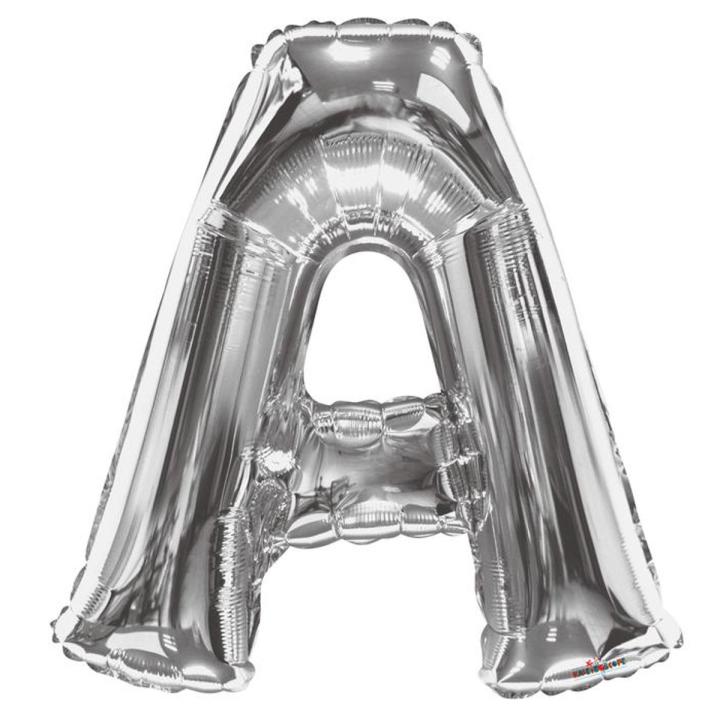 SILVER ALPHABETS FOIL BALLOON ( 16 INCH SIZE ALPHABETS )