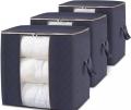 Pack Of 3 New Waterproof Home Storage Bag foldable non woven Oxford Cloth Bedding Suits Pillows Closet Organizer bags Organizer Zipper Bag TOPSKY space saver boxes. 