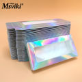 100 Pcs Eyelash Packaging Box Bulk Wholesale Custom 3D Mink Lashes Boxes Packaging With Logo Makeup Set Eyelashes Case Pack. 