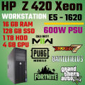 H.P Z420 Workstation E5-1620 3.6Ghz, 16GB RAM, 128GB SSD, 1TB HDD, 4GB GRAPHIC CARD, 600W PSU. 
