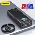 Baseus 30000mAh Power Bank 65W Fast Charging Portable Laptop Charger,  PD 3.0 7-Port Battery Bank for MacBook, iPad, HP, Notebook, Samsung, iPhone,. 