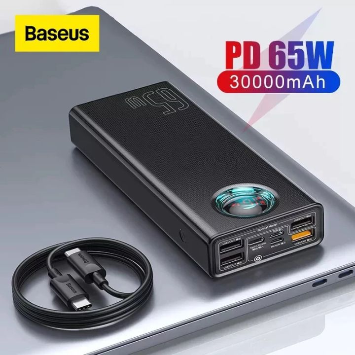 Baseus 30000mAh Power Bank 65W Fast Charging Portable Laptop Charger,  PD 3.0 7-Port Battery Bank for MacBook, iPad, HP, Notebook, Samsung, iPhone,