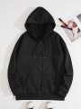 Winter Pull Over Plain Black Zipper Hoodie Front Pocket Black Zipper Upper For Women. 