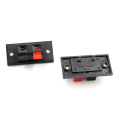 4-Position Audio Speaker Terminal Block – Spring Loaded Push-In Jack | Wire Connector Clip for DIY Amplifier & Speakers. 
