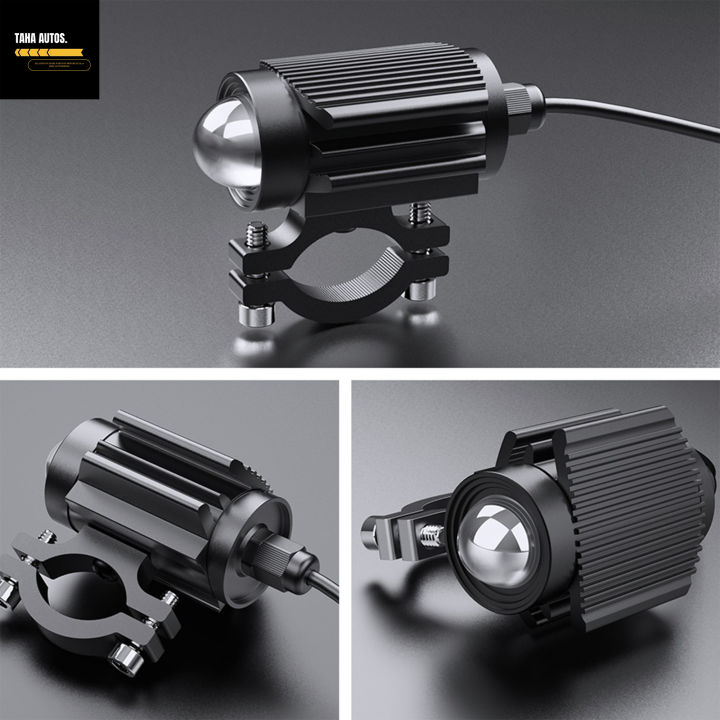 (2pcs) New Mini Driving Fog Light for All Motorcycle, Cars, Jeep Dual Function White-Greenish with Flasher Option Lens Projectors Auxiliary Light 20w