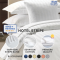 Beddy's Studio Hotel Collection Sateen Stripe Bed Sheets  Egyptian Cotton Single & King Size Fancy Bedsheet Set With Pillow Cases. 