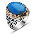 The Feroza Silver Ring: Oval Gemstone Brilliance, for husband, for boyfriend, for brother, for Father. 