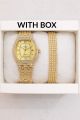 2Pcs Set Girls Watch with Bracelet Stylish – Watch for Girls with Box Packing | Watch for Girls Buy 1 Get 1 Free | New Trendy Watch Design 2025 | Affordable Watch for Girls with Bracelet & Gift Box. 
