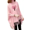 "Stay Warm and Stylish with a Winter Fleece Poncho for Women - Woman's Winter Style Printed Poncho - Premium Quality". 