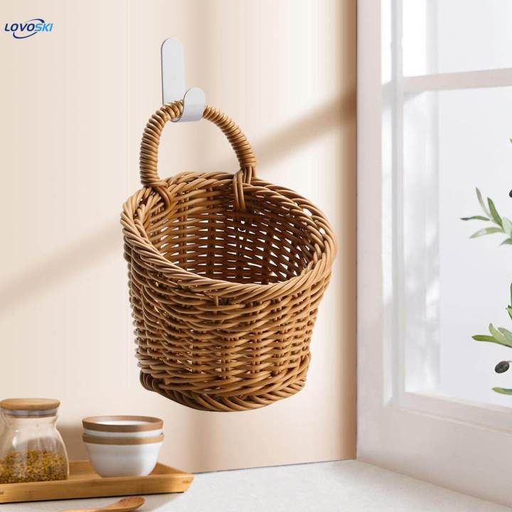 Wall Hanging Baskets Container Woven Wall Basket for Towels Vegetables Toys S