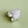 Wide Chunky Silver Irregular Concave Convex Tin Foil Paper Rings Engagement Ring For Women Men. 